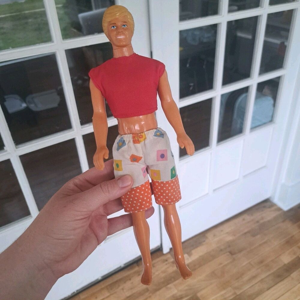 Vintage Ken Doll 1983 Mattel with Shorts Blonde Hair Blue Eyed Barbie Toy 80's